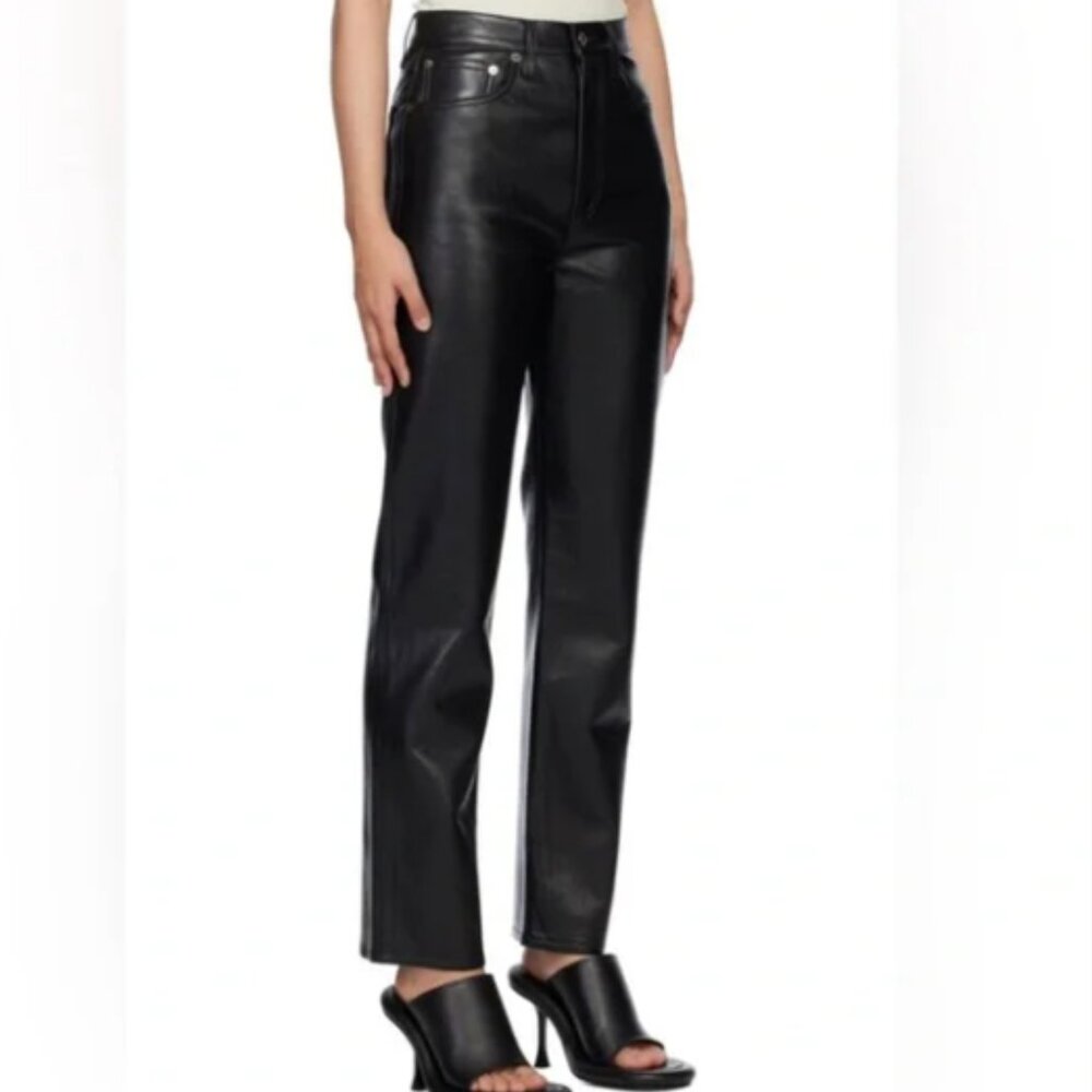 Agolde 90s Pinch Waist Leather Pants - 24